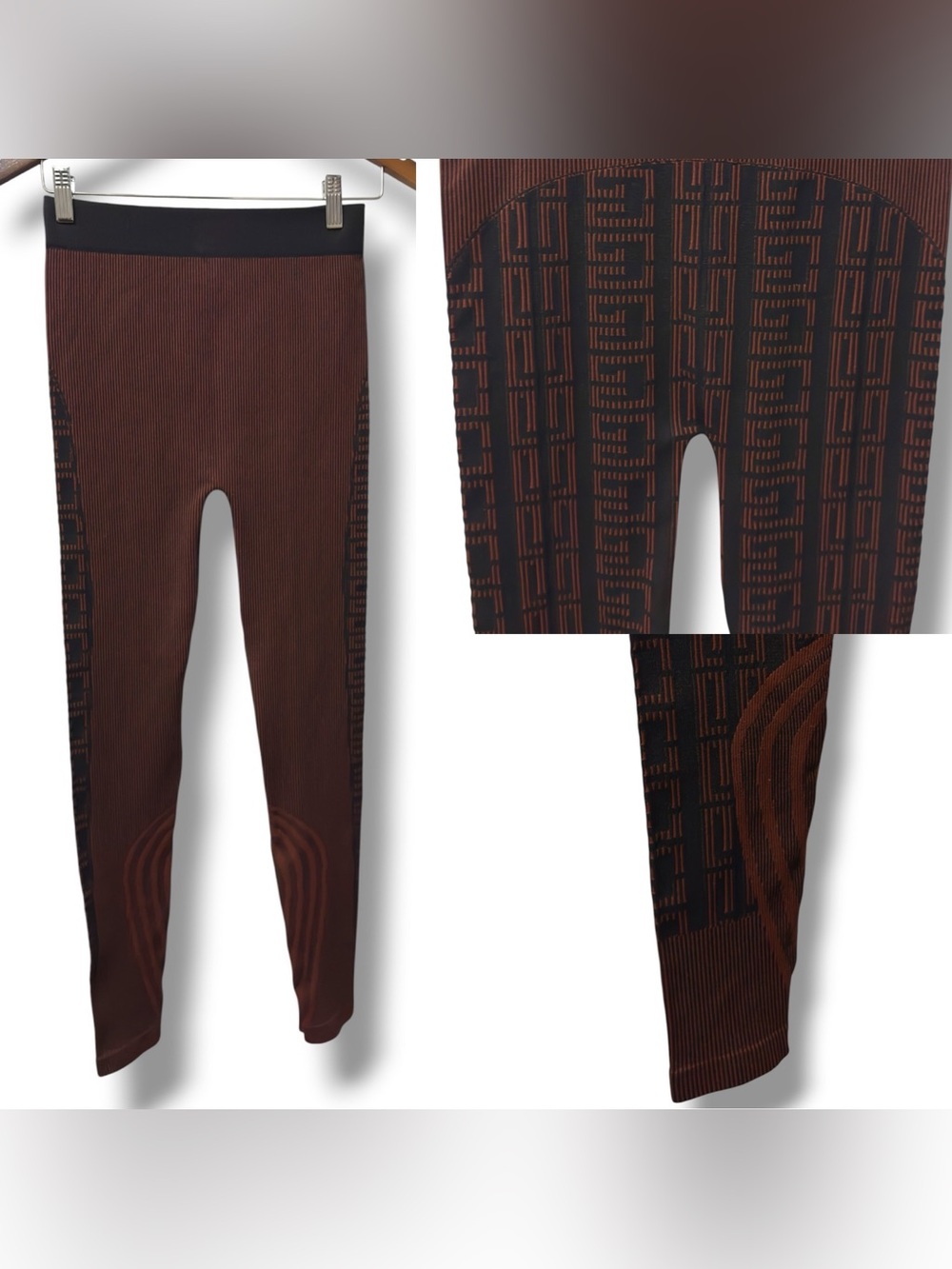 Julia by Love | NWOT Brown High-Waist Seamless Leggings Crop Top Active Set (S/M - Picture 4 of 8
